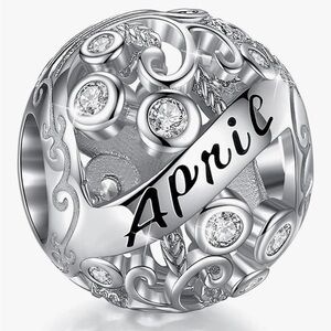 Sterling 925 April Birthstone charm to fit all Pandora bracelets